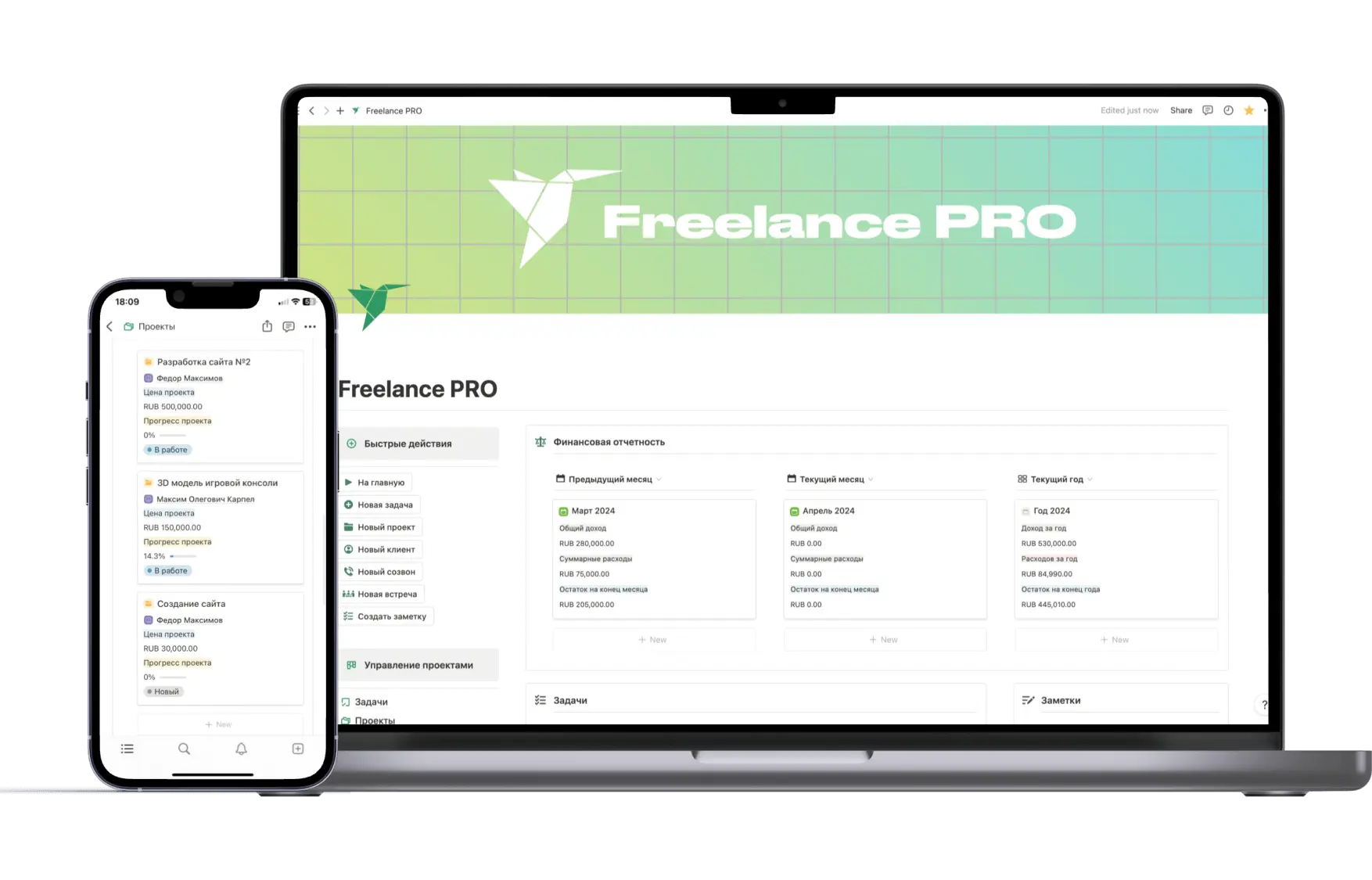 Главная страница шаблона