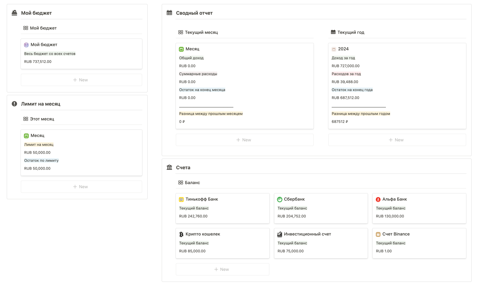 Рабочая область шаблона